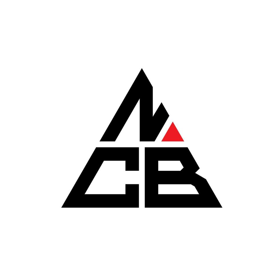 ncb triangel bokstavslogotypdesign med triangelform. ncb triangel logotyp design monogram. ncb triangel vektor logotyp mall med röd färg. ncb triangulär logotyp enkel, elegant och lyxig logotyp.