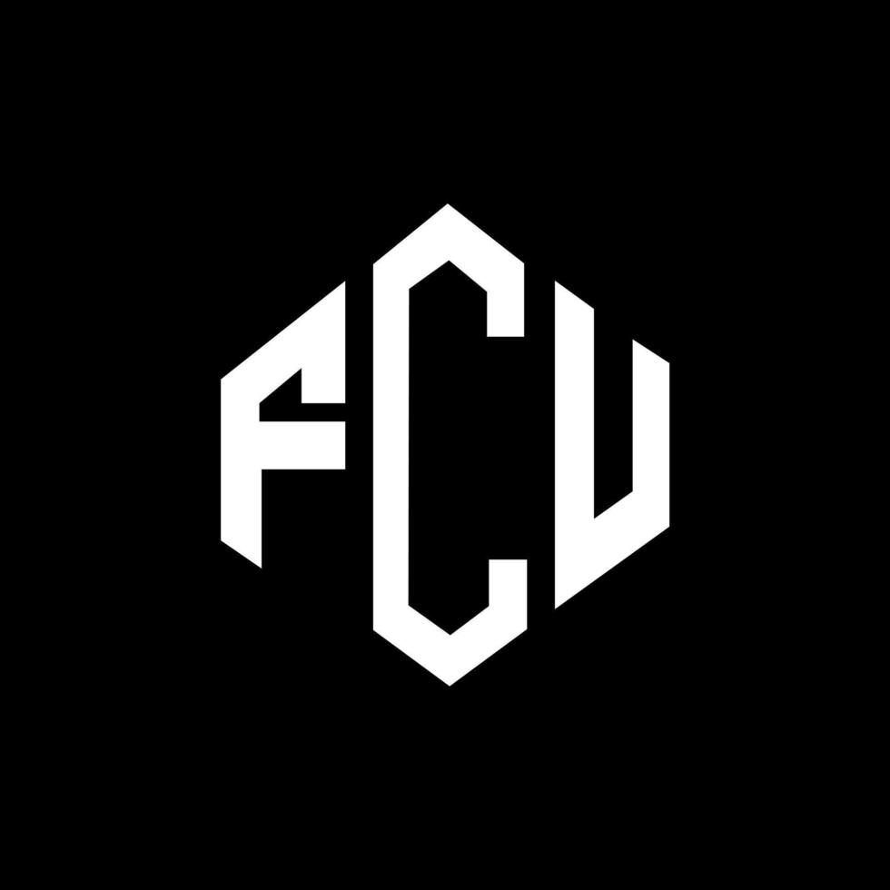 fcu bokstavslogotypdesign med polygonform. fcu polygon och kubform logotypdesign. fcu hexagon vektor logotyp mall vita och svarta färger. fcu monogram, affärs- och fastighetslogotyp.
