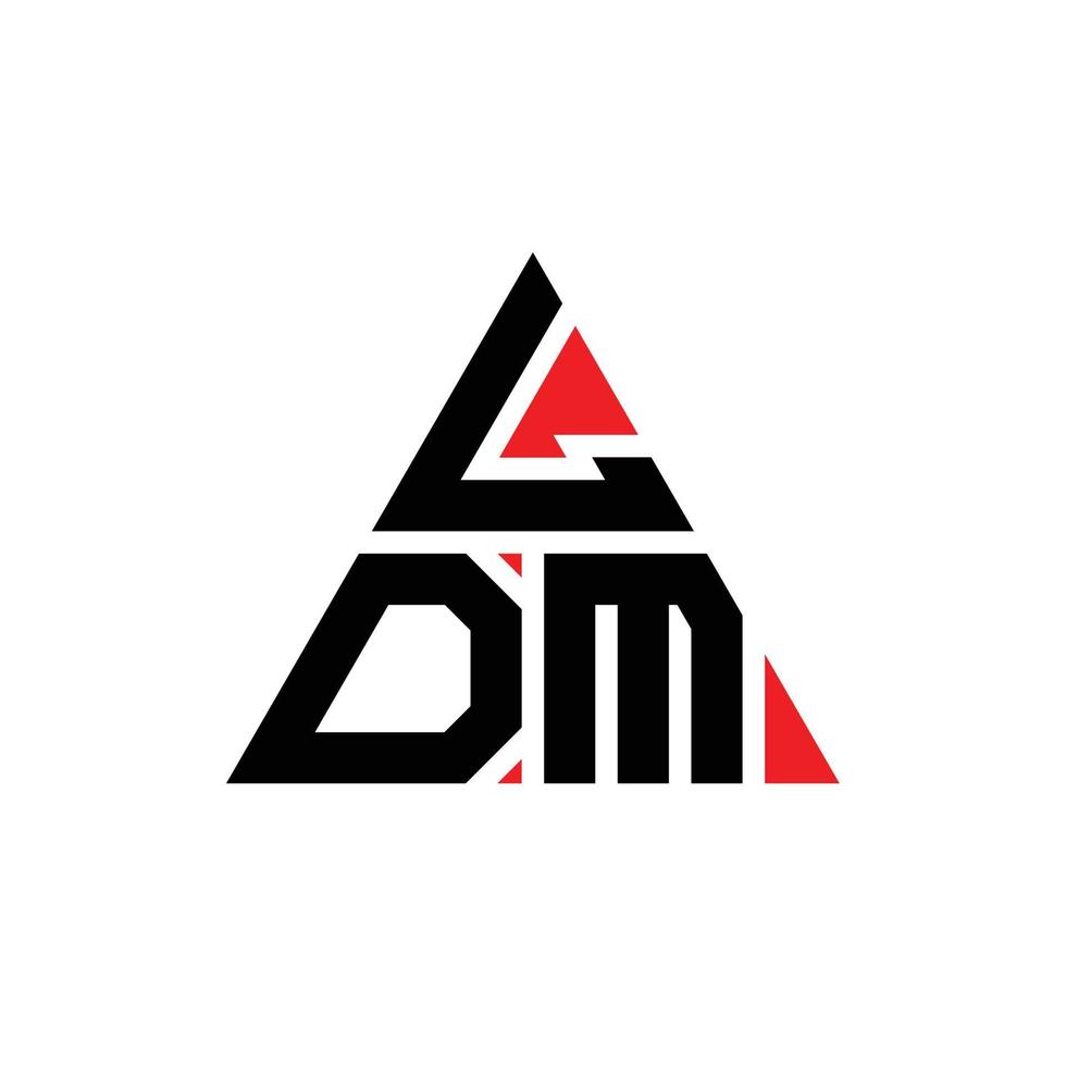 ldm-Dreieck-Buchstaben-Logo-Design mit Dreiecksform. LDM-Dreieck-Logo-Design-Monogramm. LDM-Dreieck-Vektor-Logo-Vorlage mit roter Farbe. ldm dreieckiges logo einfaches, elegantes und luxuriöses logo. vektor