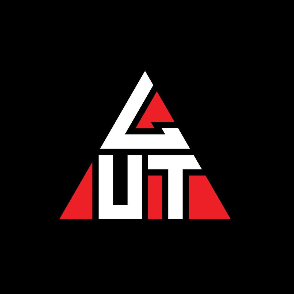 lut-Dreieck-Buchstaben-Logo-Design mit Dreiecksform. Lut-Dreieck-Logo-Design-Monogramm. Lut-Dreieck-Vektor-Logo-Vorlage mit roter Farbe. lut dreieckiges Logo einfaches, elegantes und luxuriöses Logo. vektor