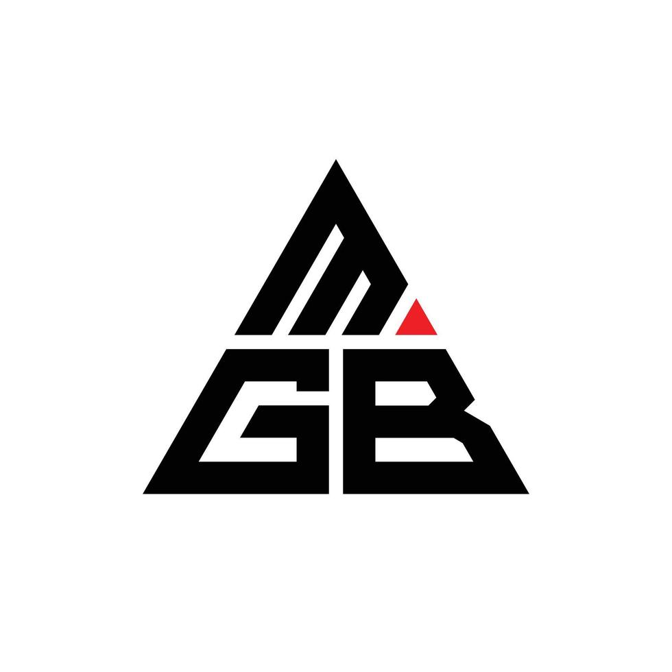 MGB-Dreieck-Buchstaben-Logo-Design mit Dreiecksform. MGB-Dreieck-Logo-Design-Monogramm. mgb-Dreieck-Vektor-Logo-Vorlage mit roter Farbe. mgb dreieckiges Logo einfaches, elegantes und luxuriöses Logo. vektor