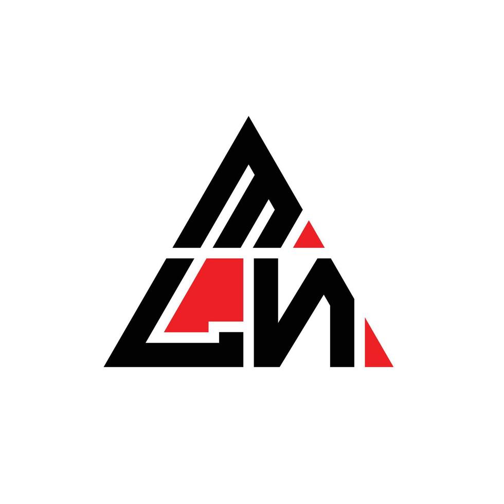 mln Dreiecksbuchstaben-Logo-Design mit Dreiecksform. MLN-Dreieck-Logo-Design-Monogramm. MLN-Dreieck-Vektor-Logo-Vorlage mit roter Farbe. mln dreieckiges Logo einfaches, elegantes und luxuriöses Logo. vektor
