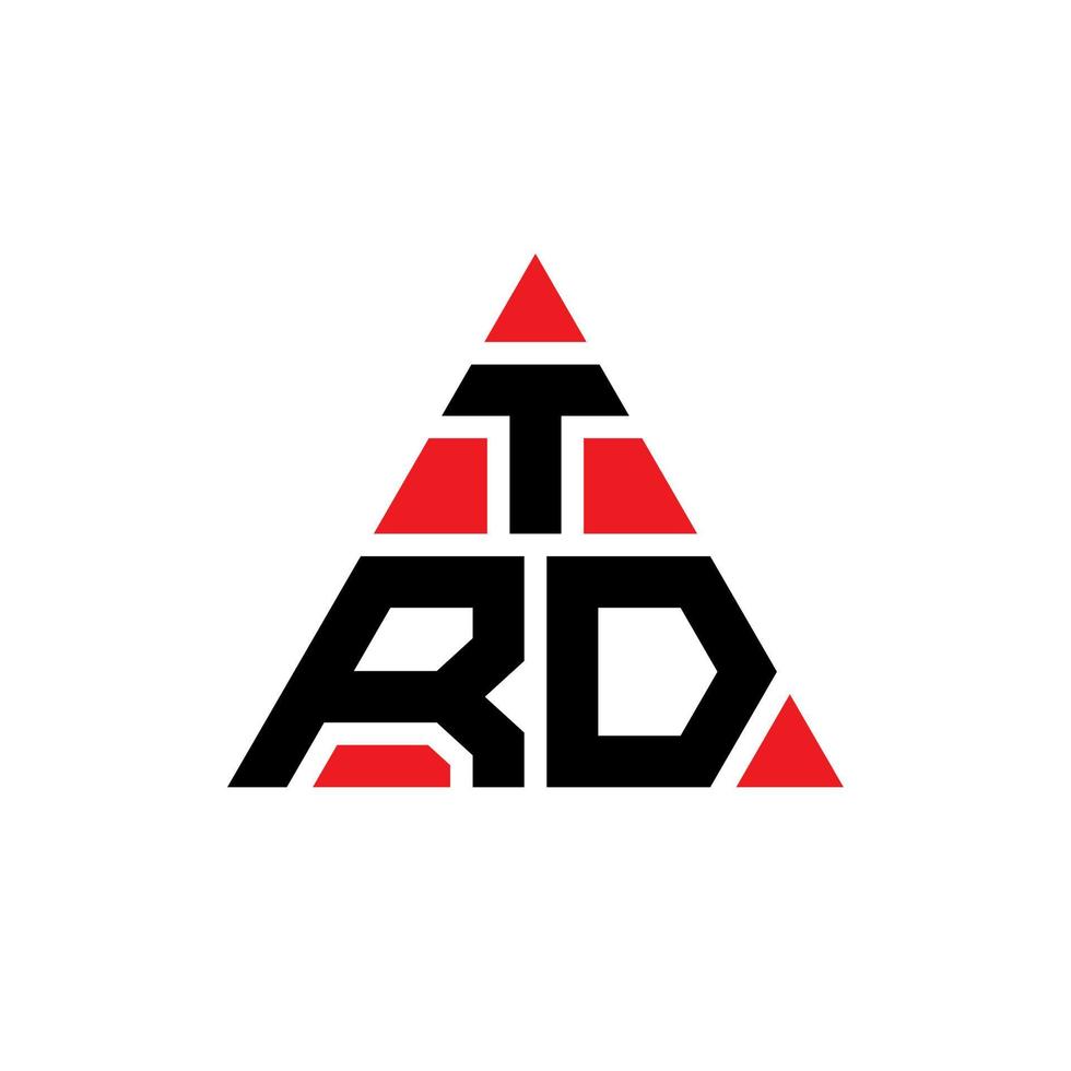 trd triangel bokstavslogotypdesign med triangelform. trd triangel logotyp design monogram. trd triangel vektor logotyp mall med röd färg. trd triangulär logotyp enkel, elegant och lyxig logotyp.