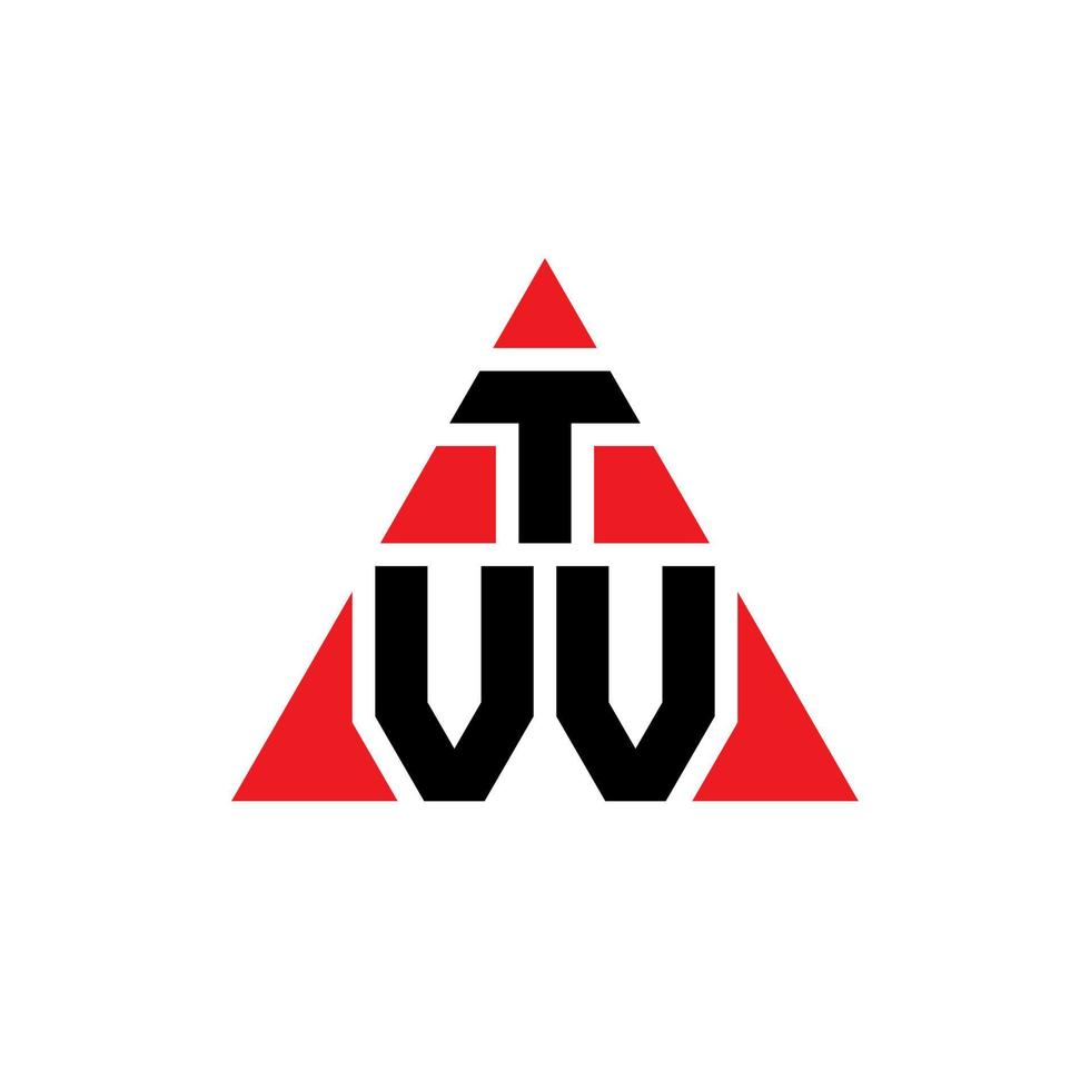 TVV-Dreieck-Buchstaben-Logo-Design mit Dreiecksform. TVV-Dreieck-Logo-Design-Monogramm. TVV-Dreieck-Vektor-Logo-Vorlage mit roter Farbe. tvv dreieckiges Logo einfaches, elegantes und luxuriöses Logo. vektor