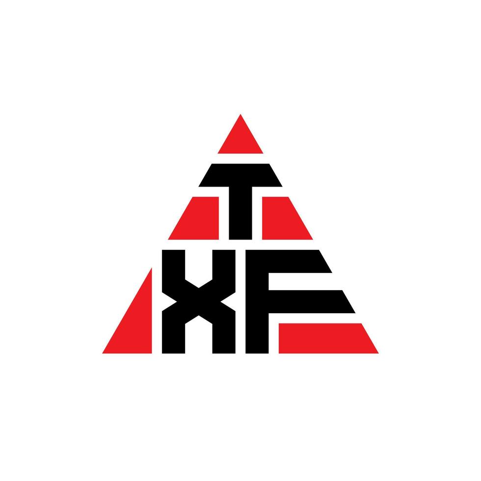 txf triangel bokstavslogotypdesign med triangelform. txf triangel logotyp design monogram. txf triangel vektor logotyp mall med röd färg. txf triangulär logotyp enkel, elegant och lyxig logotyp.