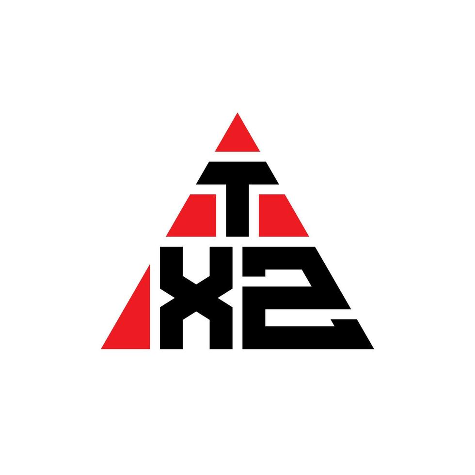 txz-Dreieck-Buchstaben-Logo-Design mit Dreiecksform. txz-Dreieck-Logo-Design-Monogramm. txz-Dreieck-Vektor-Logo-Vorlage mit roter Farbe. txz dreieckiges Logo einfaches, elegantes und luxuriöses Logo. vektor