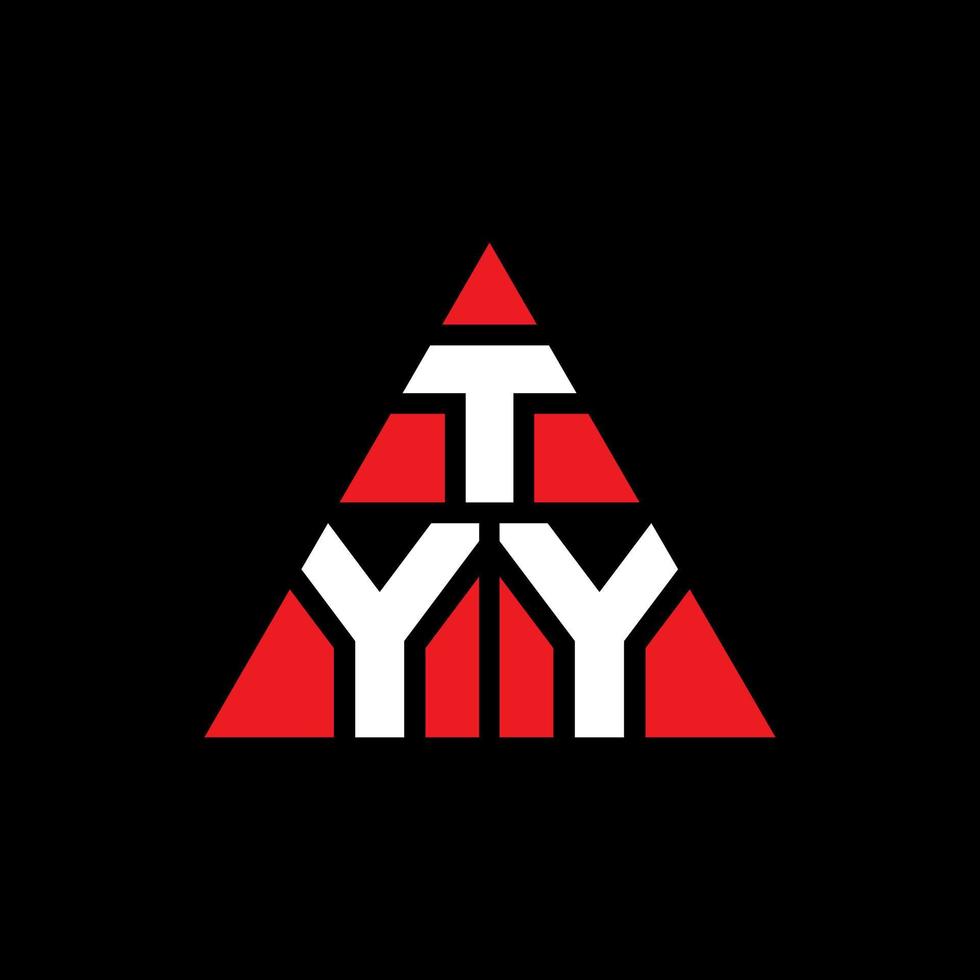 tyy triangel bokstavslogotypdesign med triangelform. tyy triangel logotyp design monogram. tyy triangel vektor logotyp mall med röd färg. tyy trekantig logotyp enkel, elegant och lyxig logotyp.