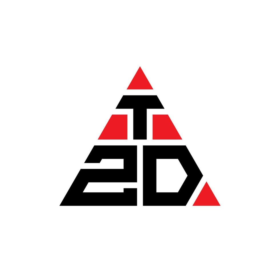 tzd-Dreieck-Buchstaben-Logo-Design mit Dreiecksform. tzd-Dreieck-Logo-Design-Monogramm. tzd-Dreieck-Vektor-Logo-Vorlage mit roter Farbe. tzd dreieckiges Logo einfaches, elegantes und luxuriöses Logo. vektor