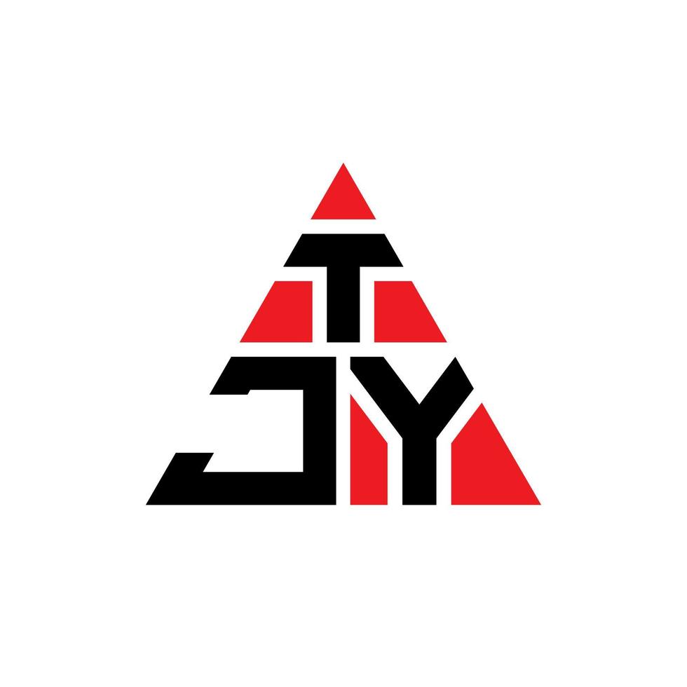 tjy triangel bokstavslogotypdesign med triangelform. tjy triangel logotyp design monogram. tjy triangel vektor logotyp mall med röd färg. tjy triangulär logotyp enkel, elegant och lyxig logotyp.