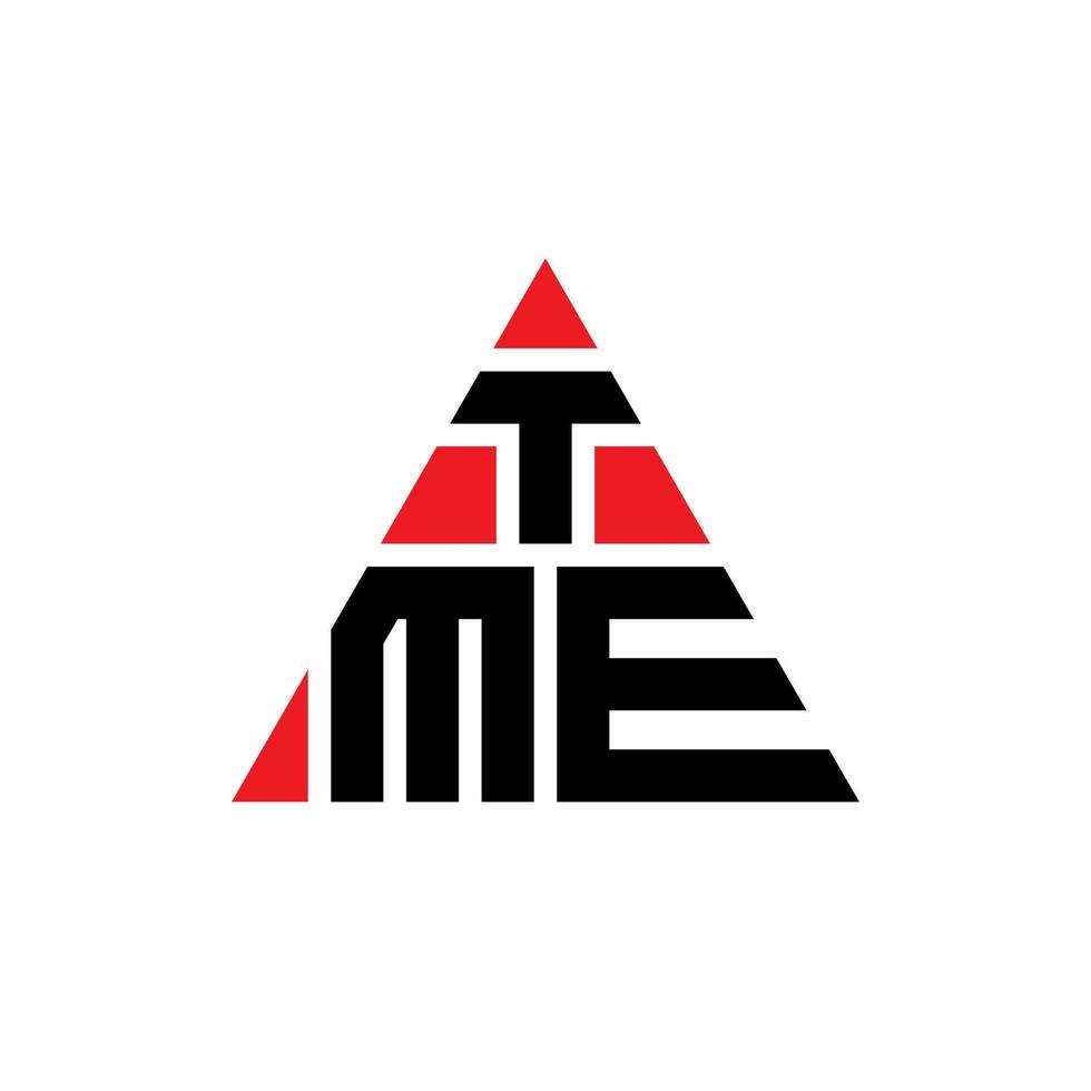 tme-Dreieck-Buchstaben-Logo-Design mit Dreiecksform. tme-Dreieck-Logo-Design-Monogramm. TME-Dreieck-Vektor-Logo-Vorlage mit roter Farbe. tme dreieckiges Logo einfaches, elegantes und luxuriöses Logo. vektor