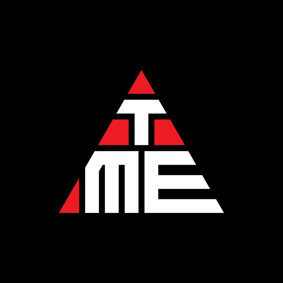 tme-Dreieck-Buchstaben-Logo-Design mit Dreiecksform. tme-Dreieck-Logo-Design-Monogramm. TME-Dreieck-Vektor-Logo-Vorlage mit roter Farbe. tme dreieckiges Logo einfaches, elegantes und luxuriöses Logo. vektor