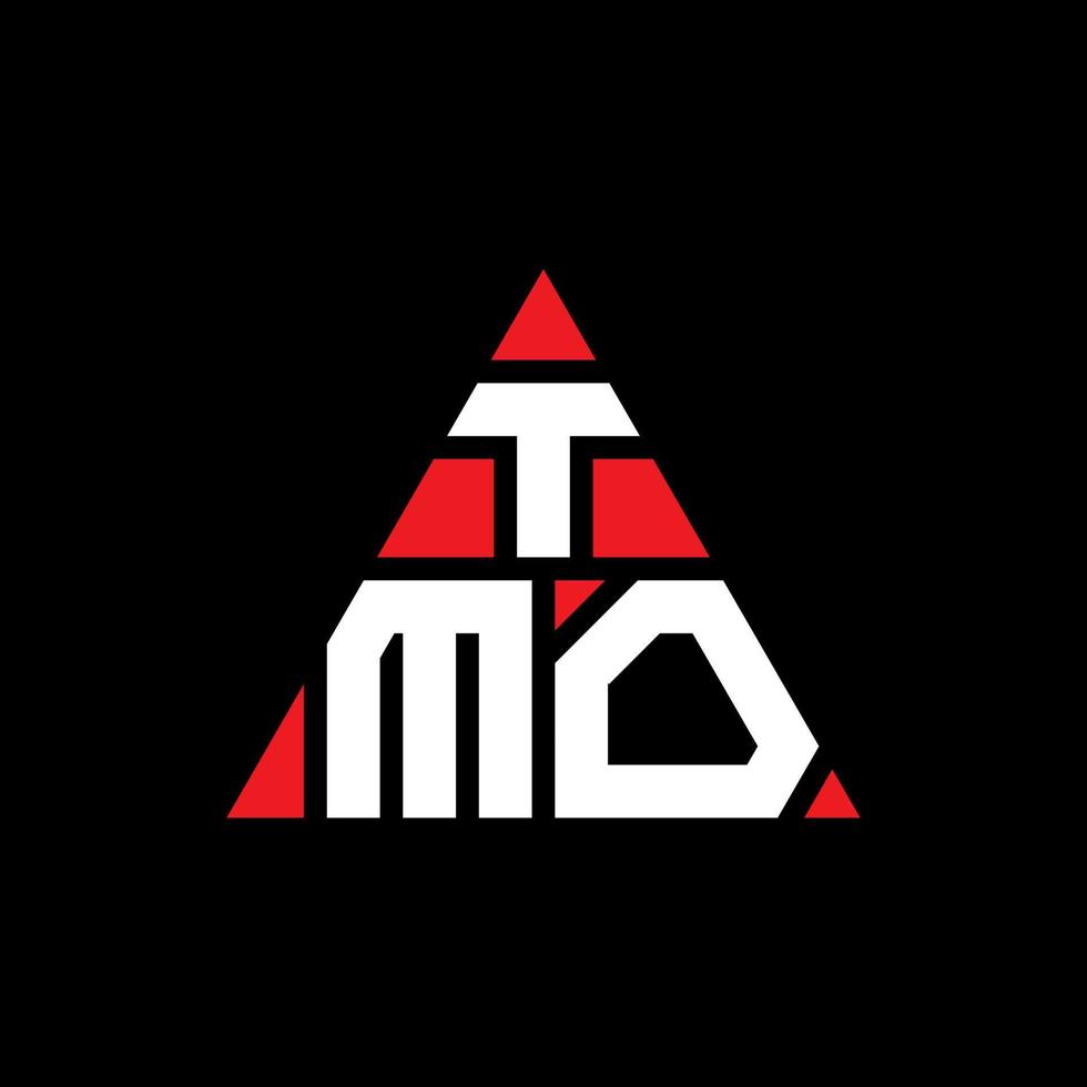 tmo triangel bokstavslogotypdesign med triangelform. tmo triangel logotyp design monogram. tmo triangel vektor logotyp mall med röd färg. tmo triangulär logotyp enkel, elegant och lyxig logotyp.
