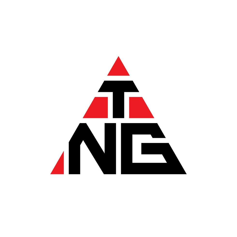 tng triangel bokstavslogotypdesign med triangelform. tng triangel logotyp design monogram. tng triangel vektor logotyp mall med röd färg. tng trekantig logotyp enkel, elegant och lyxig logotyp.