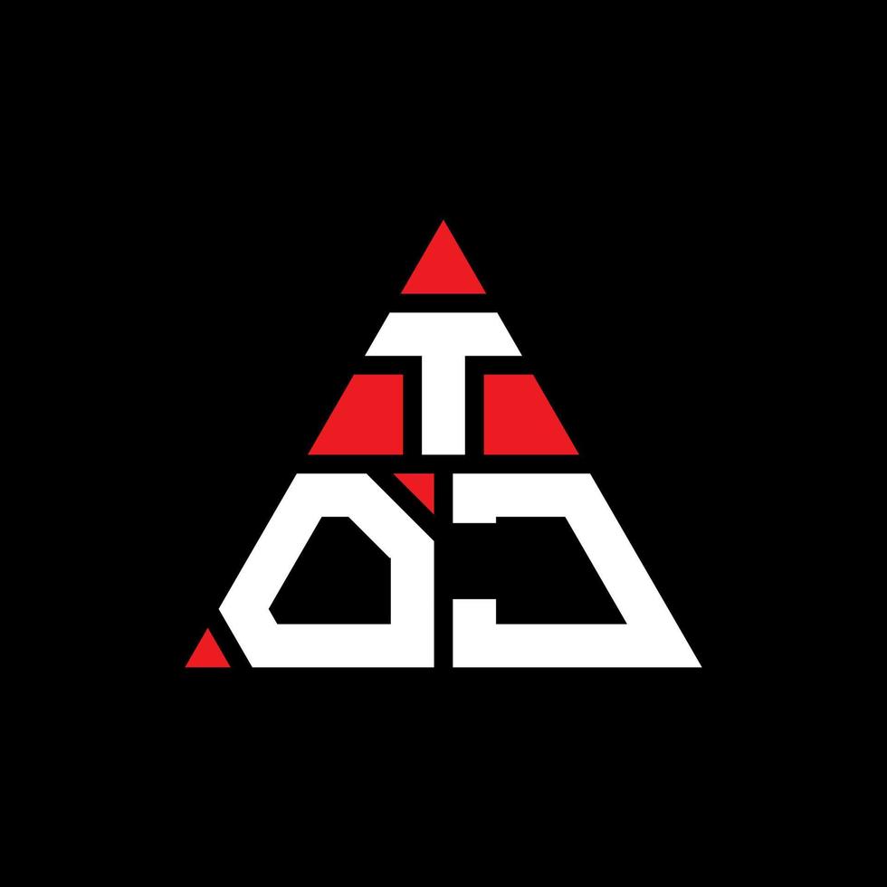toj triangel bokstavslogotypdesign med triangelform. toj triangel logotyp design monogram. toj triangel vektor logotyp mall med röd färg. toj triangulär logotyp enkel, elegant och lyxig logotyp.