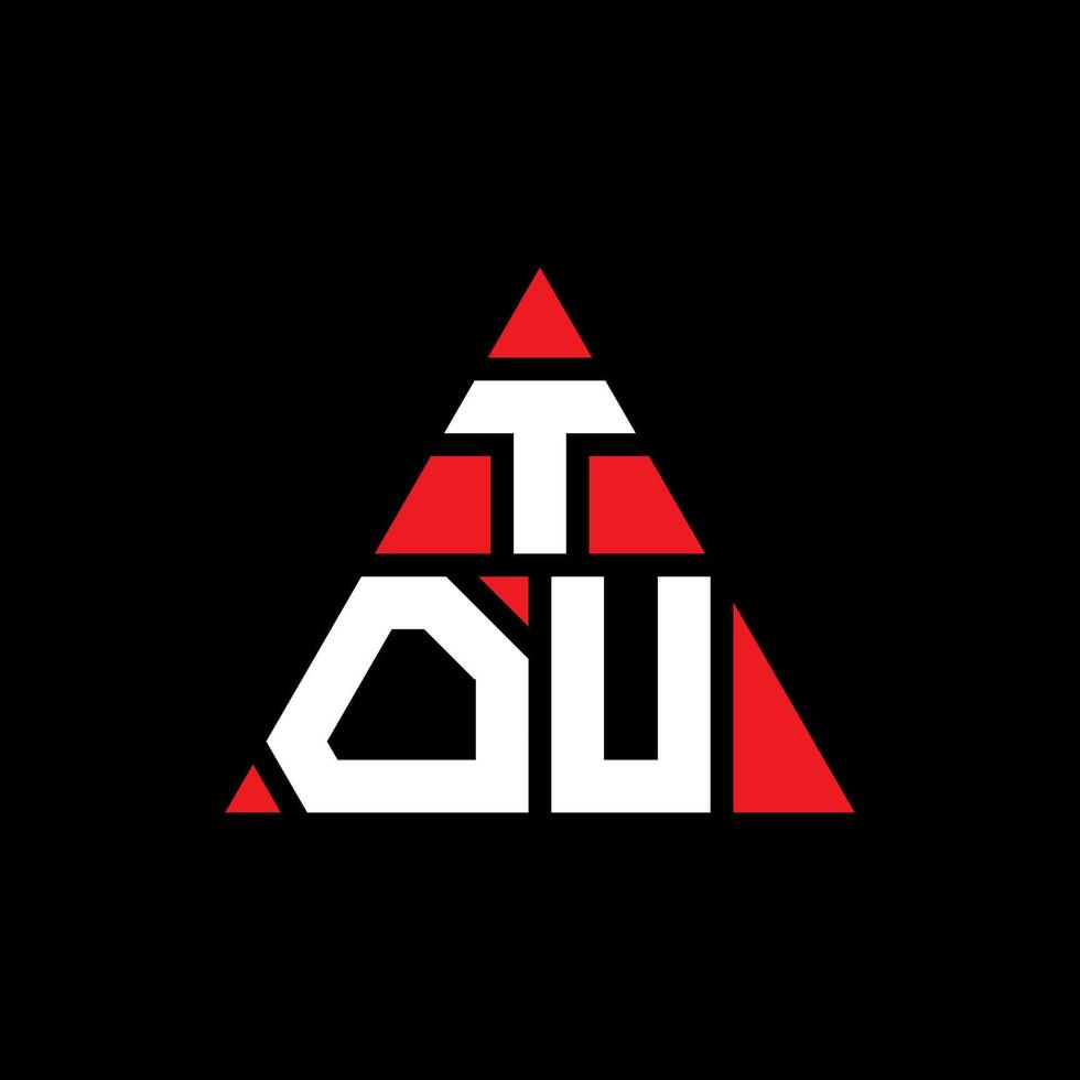 tou Dreiecksbuchstaben-Logo-Design mit Dreiecksform. Tou-Dreieck-Logo-Design-Monogramm. Tou-Dreieck-Vektor-Logo-Vorlage mit roter Farbe. tou dreieckiges Logo einfaches, elegantes und luxuriöses Logo. vektor