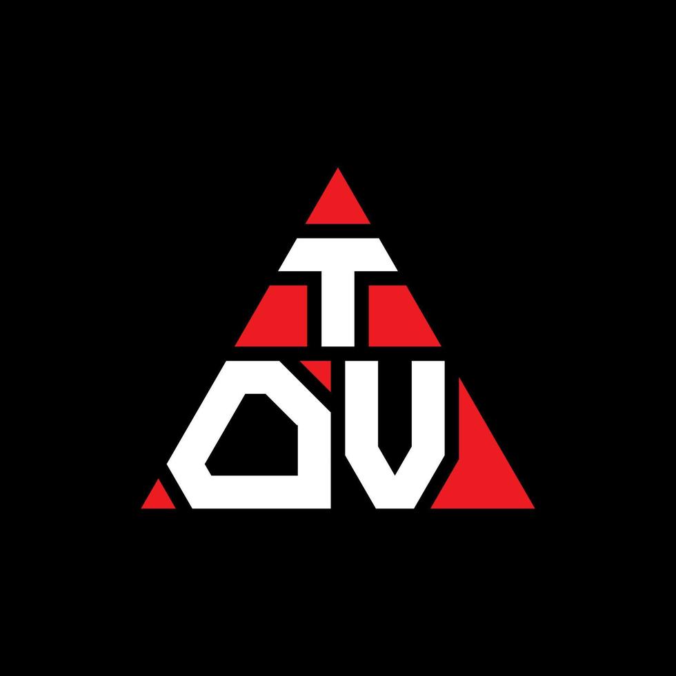 tov triangel bokstavslogotypdesign med triangelform. tov triangel logotyp design monogram. tov triangel vektor logotyp mall med röd färg. tov triangulär logotyp enkel, elegant och lyxig logotyp.