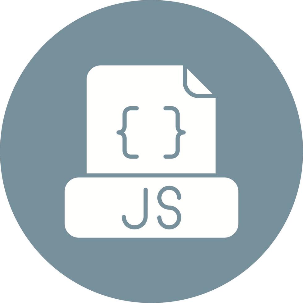 javascript-fil glyf cirkel bakgrundsikon vektor