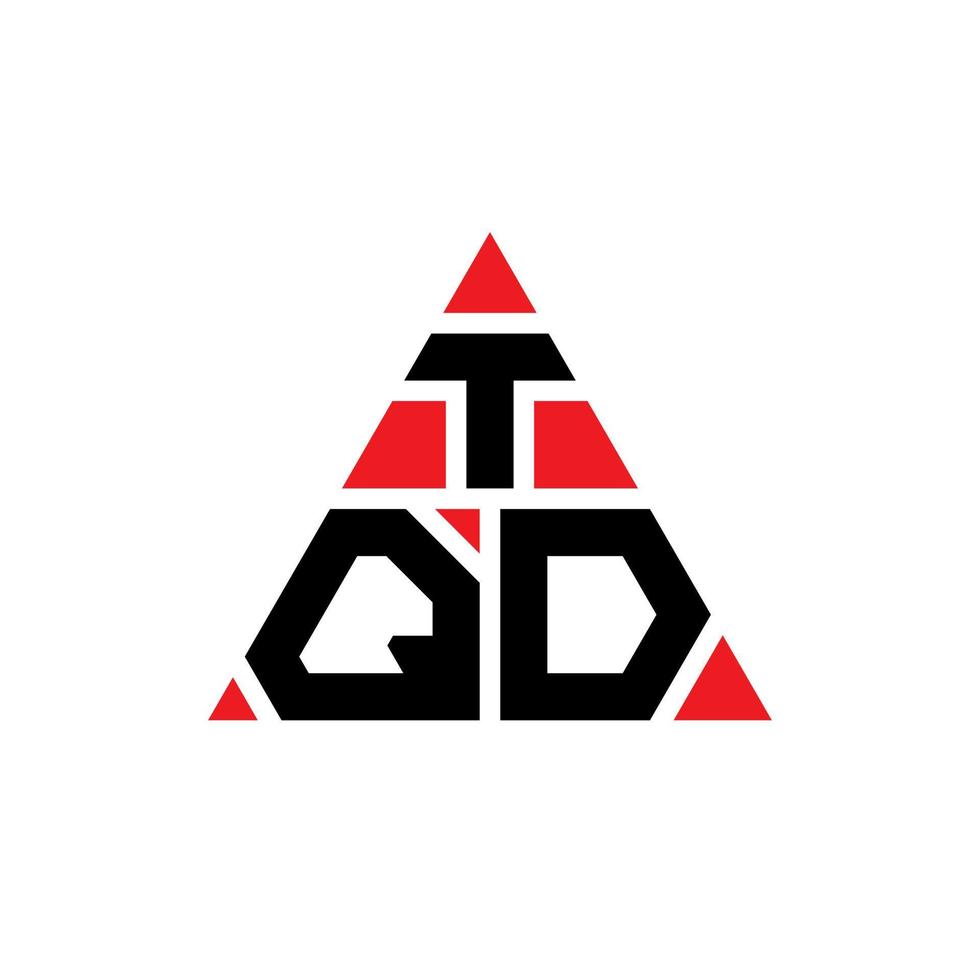 tqd-Dreieck-Buchstaben-Logo-Design mit Dreiecksform. tqd-Dreieck-Logo-Design-Monogramm. tqd-Dreieck-Vektor-Logo-Vorlage mit roter Farbe. tqd dreieckiges Logo einfaches, elegantes und luxuriöses Logo. vektor