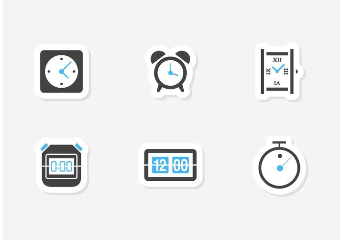 Freie Zeit Und Uhr Vektor Icons