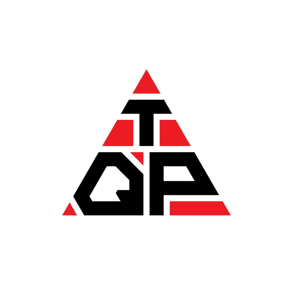 tqp-Dreieck-Buchstaben-Logo-Design mit Dreiecksform. tqp-Dreieck-Logo-Design-Monogramm. tqp-Dreieck-Vektor-Logo-Vorlage mit roter Farbe. tqp dreieckiges Logo einfaches, elegantes und luxuriöses Logo. vektor