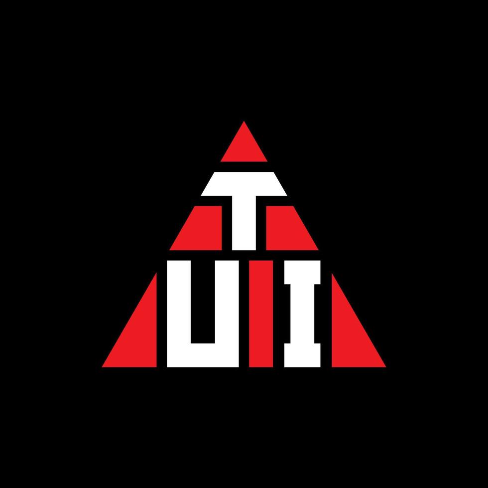 tui triangel bokstavslogotypdesign med triangelform. tui triangel logotyp design monogram. tui triangel vektor logotyp mall med röd färg. tui trekantiga logotyp enkel, elegant och lyxig logotyp.