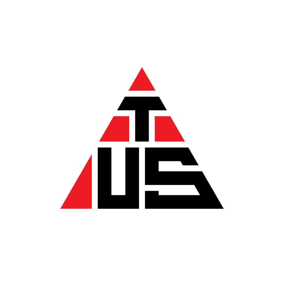 tus triangel bokstavslogotyp design med triangelform. tus triangel logotyp design monogram. tus triangel vektor logotyp mall med röd färg. tus trekantiga logotyp enkel, elegant och lyxig logotyp.