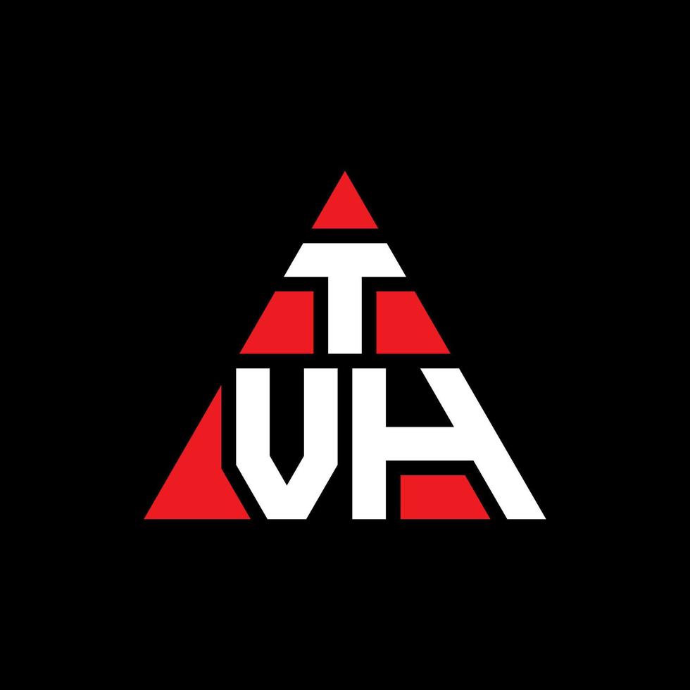 tvh triangel bokstavslogotypdesign med triangelform. tvh triangel logotyp design monogram. tvh triangel vektor logotyp mall med röd färg. tvh triangulär logotyp enkel, elegant och lyxig logotyp.