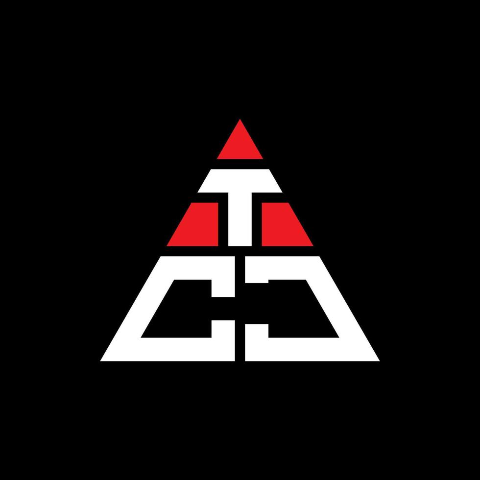 tcj-Dreieck-Buchstaben-Logo-Design mit Dreiecksform. Tcj-Dreieck-Logo-Design-Monogramm. Tcj-Dreieck-Vektor-Logo-Vorlage mit roter Farbe. tcj dreieckiges Logo einfaches, elegantes und luxuriöses Logo. vektor