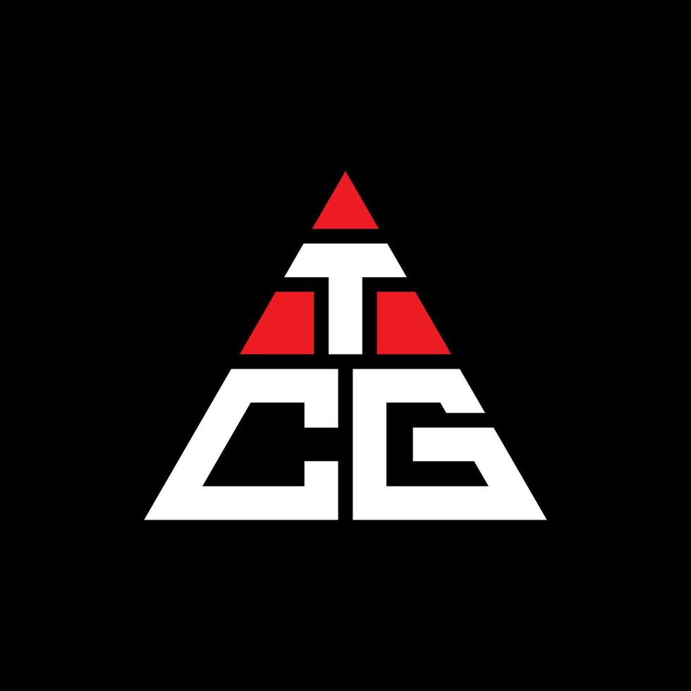 tcg triangel bokstavslogotypdesign med triangelform. tcg triangel logotyp design monogram. tcg triangel vektor logotyp mall med röd färg. tcg triangulär logotyp enkel, elegant och lyxig logotyp.