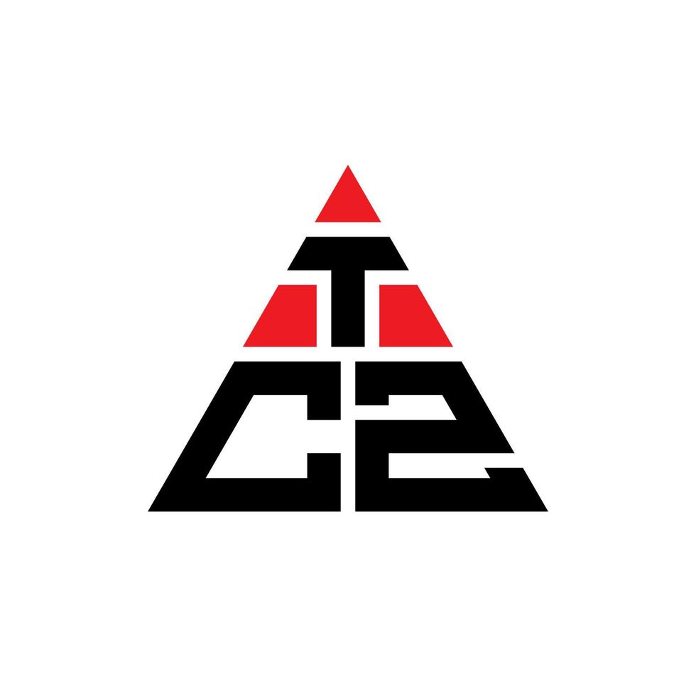 tcz triangel bokstavslogotypdesign med triangelform. tcz triangel logotyp design monogram. tcz triangel vektor logotyp mall med röd färg. tcz triangulär logotyp enkel, elegant och lyxig logotyp.