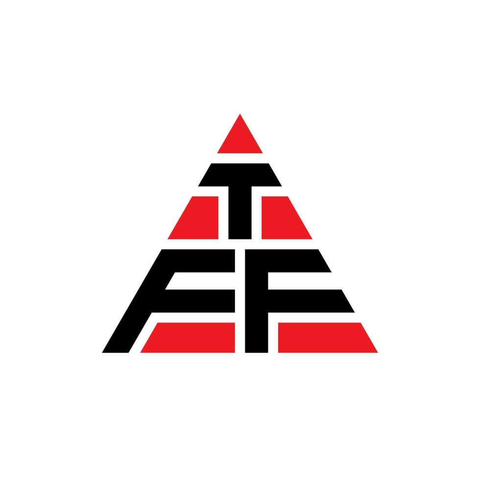 tff-Dreieck-Buchstaben-Logo-Design mit Dreiecksform. TFF-Dreieck-Logo-Design-Monogramm. TFF-Dreieck-Vektor-Logo-Vorlage mit roter Farbe. tff dreieckiges Logo einfaches, elegantes und luxuriöses Logo. vektor