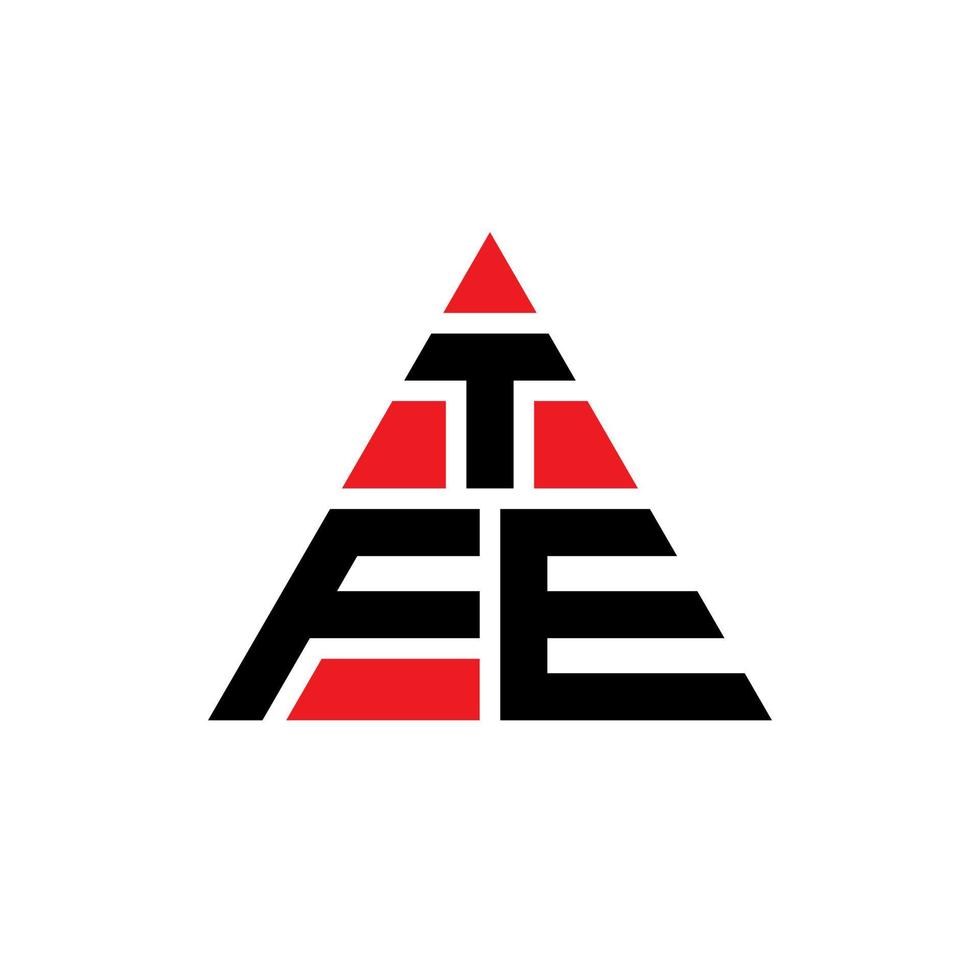 tfe-Dreieck-Buchstaben-Logo-Design mit Dreiecksform. tfe-Dreieck-Logo-Design-Monogramm. tfe-Dreieck-Vektor-Logo-Vorlage mit roter Farbe. Das dreieckige Logo von tfe ist ein einfaches, elegantes und luxuriöses Logo. vektor