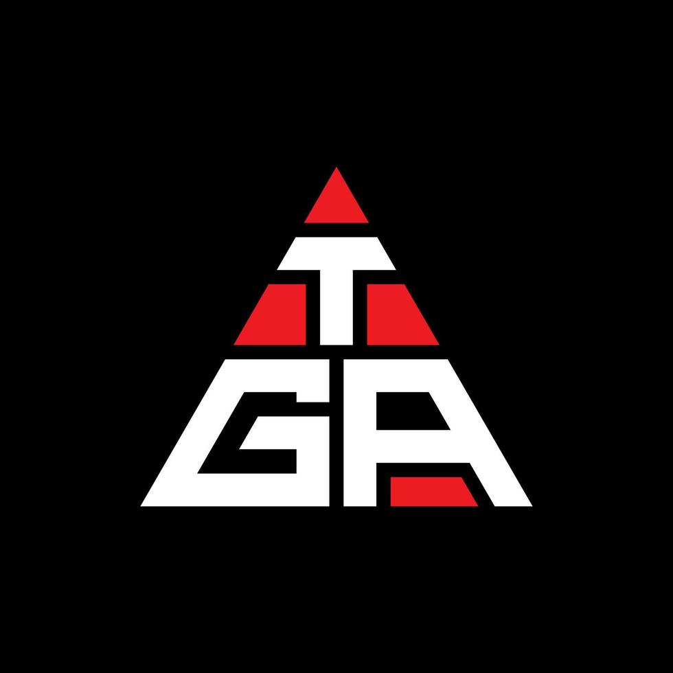 tga-Dreieck-Buchstaben-Logo-Design mit Dreiecksform. TGA-Dreieck-Logo-Design-Monogramm. TGA-Dreieck-Vektor-Logo-Vorlage mit roter Farbe. tga dreieckiges Logo einfaches, elegantes und luxuriöses Logo. vektor