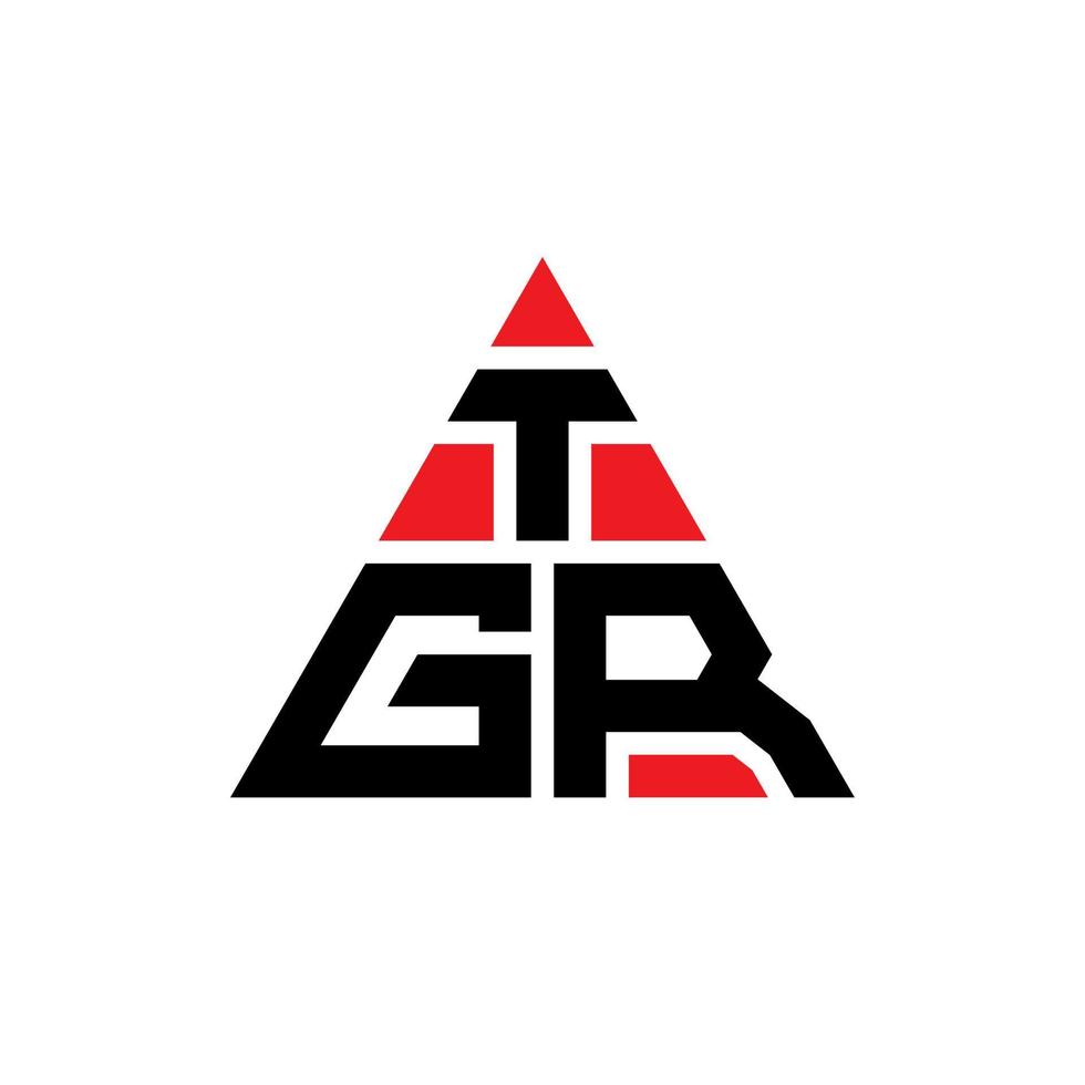 tgr triangel bokstavslogotypdesign med triangelform. tgr triangel logotyp design monogram. tgr triangel vektor logotyp mall med röd färg. tgr triangulär logotyp enkel, elegant och lyxig logotyp.