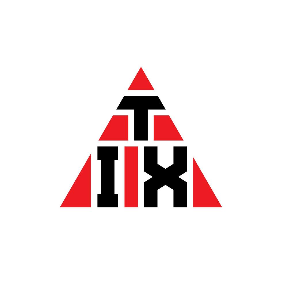 tix Dreiecksbuchstaben-Logo-Design mit Dreiecksform. Tix-Dreieck-Logo-Design-Monogramm. Tix-Dreieck-Vektor-Logo-Vorlage mit roter Farbe. tix dreieckiges Logo einfaches, elegantes und luxuriöses Logo. vektor