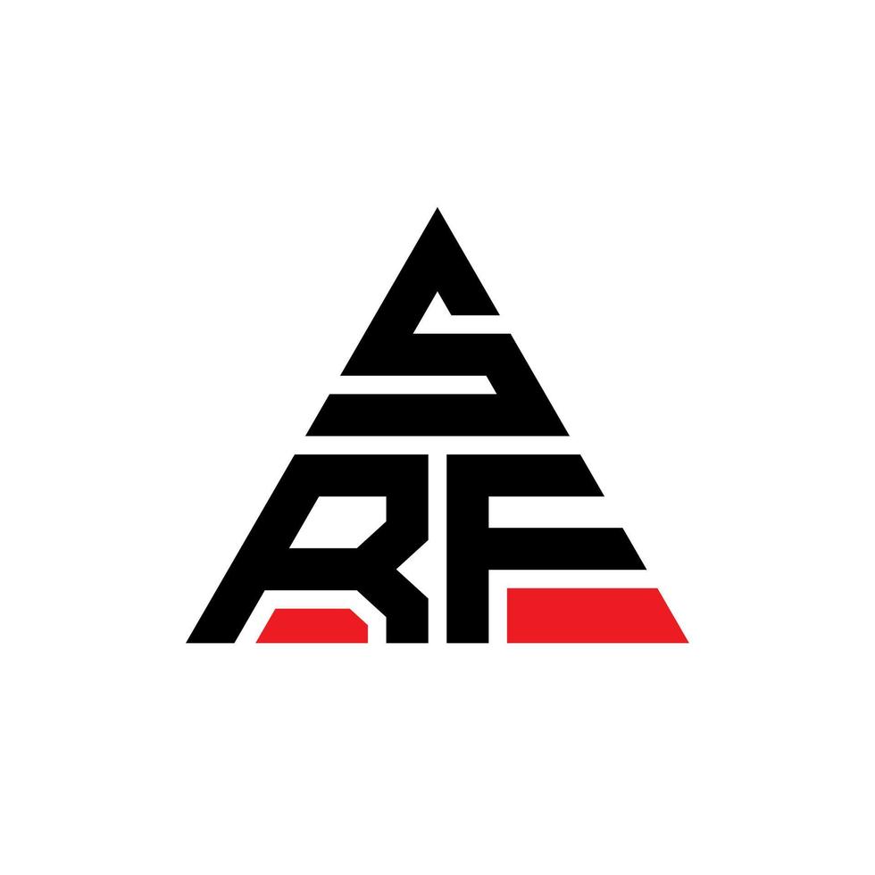 srf-Dreieck-Buchstaben-Logo-Design mit Dreiecksform. srf-Dreieck-Logo-Design-Monogramm. srf-Dreieck-Vektor-Logo-Vorlage mit roter Farbe. srf dreieckiges Logo einfaches, elegantes und luxuriöses Logo. vektor