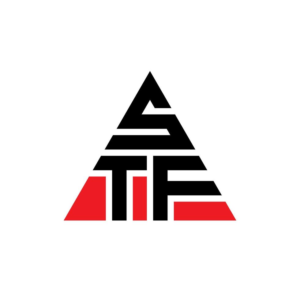 stf Dreiecksbuchstaben-Logo-Design mit Dreiecksform. stf-Dreieck-Logo-Design-Monogramm. stf-Dreieck-Vektor-Logo-Vorlage mit roter Farbe. stf dreieckiges Logo einfaches, elegantes und luxuriöses Logo. vektor