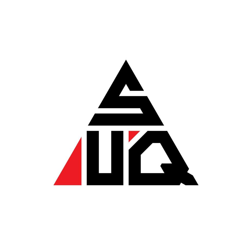 Suq-Dreieck-Buchstaben-Logo-Design mit Dreiecksform. Suq-Dreieck-Logo-Design-Monogramm. Suq-Dreieck-Vektor-Logo-Vorlage mit roter Farbe. Suq dreieckiges Logo einfaches, elegantes und luxuriöses Logo. vektor