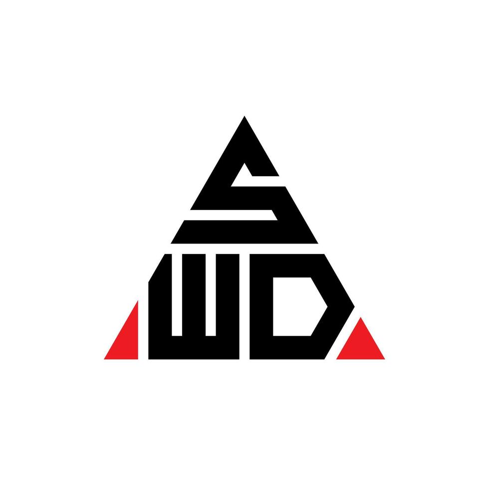 swd-Dreieck-Buchstaben-Logo-Design mit Dreiecksform. SWD-Dreieck-Logo-Design-Monogramm. SWD-Dreieck-Vektor-Logo-Vorlage mit roter Farbe. swd dreieckiges Logo einfaches, elegantes und luxuriöses Logo. vektor