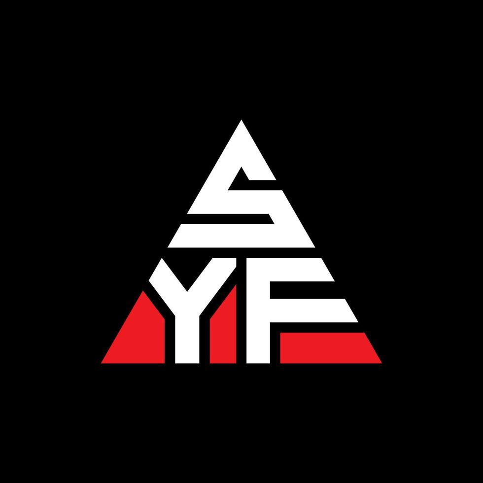 syf-Dreieck-Buchstaben-Logo-Design mit Dreiecksform. Syf-Dreieck-Logo-Design-Monogramm. Syf-Dreieck-Vektor-Logo-Vorlage mit roter Farbe. syf dreieckiges Logo einfaches, elegantes und luxuriöses Logo. vektor