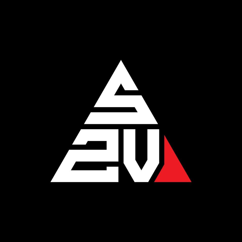 szv-Dreieck-Buchstaben-Logo-Design mit Dreiecksform. szv-Dreieck-Logo-Design-Monogramm. szv-Dreieck-Vektor-Logo-Vorlage mit roter Farbe. szv dreieckiges Logo einfaches, elegantes und luxuriöses Logo. vektor