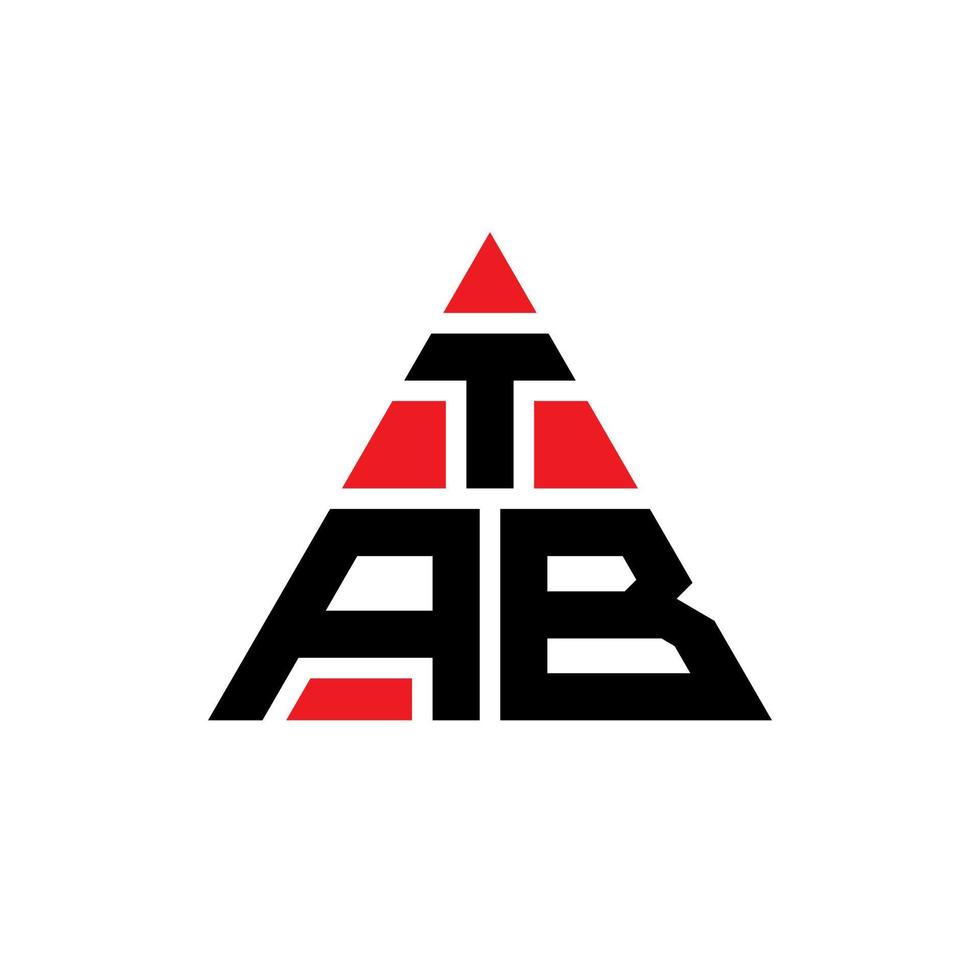 Tab-Dreieck-Buchstaben-Logo-Design mit Dreiecksform. Tab-Dreieck-Logo-Design-Monogramm. Tab-Dreieck-Vektor-Logo-Vorlage mit roter Farbe. Tab dreieckiges Logo einfaches, elegantes und luxuriöses Logo. vektor