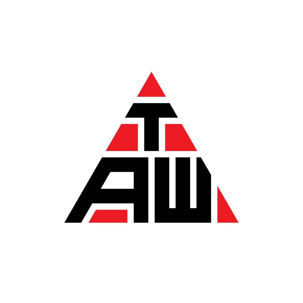 Taw-Dreieck-Buchstaben-Logo-Design mit Dreiecksform. taw-Dreieck-Logo-Design-Monogramm. Taw-Dreieck-Vektor-Logo-Vorlage mit roter Farbe. taw dreieckiges Logo einfaches, elegantes und luxuriöses Logo. vektor