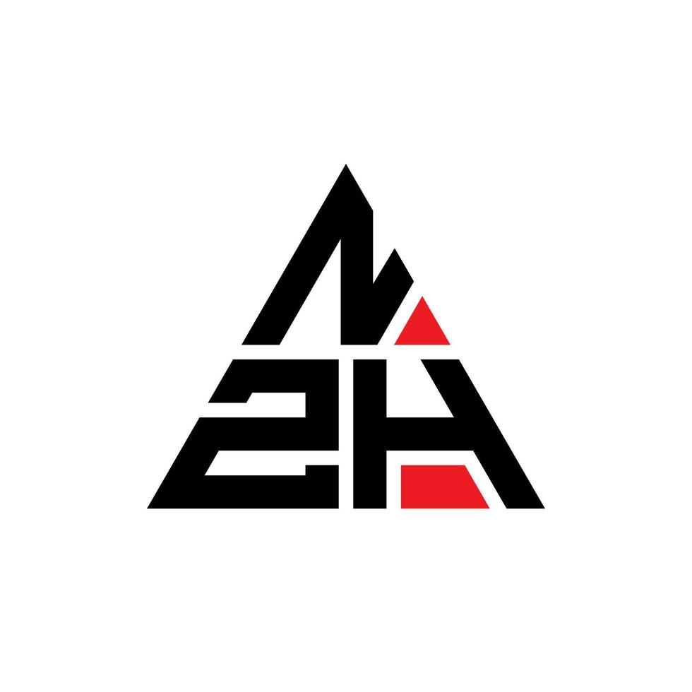 nzh-Dreieck-Buchstaben-Logo-Design mit Dreiecksform. Nzh-Dreieck-Logo-Design-Monogramm. Nzh-Dreieck-Vektor-Logo-Vorlage mit roter Farbe. nzh dreieckiges Logo einfaches, elegantes und luxuriöses Logo. vektor