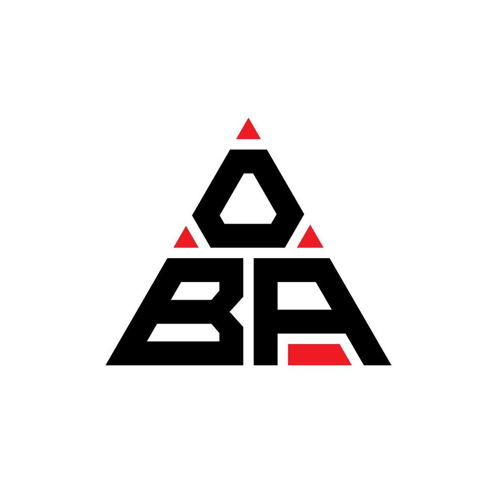 oba-Dreieck-Buchstaben-Logo-Design mit Dreiecksform. Oba-Dreieck-Logo-Design-Monogramm. oba-Dreieck-Vektor-Logo-Vorlage mit roter Farbe. oba dreieckiges Logo einfaches, elegantes und luxuriöses Logo. vektor