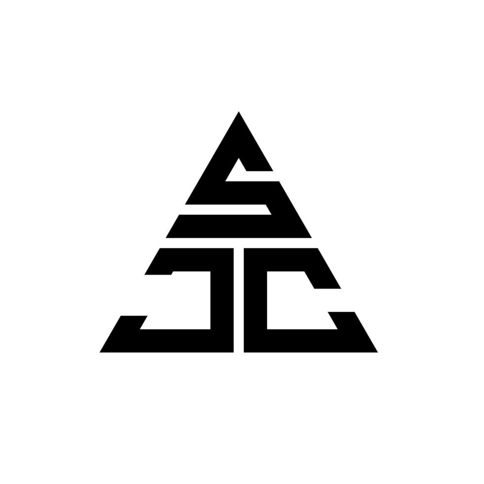 sjc triangel bokstavslogotypdesign med triangelform. sjc triangel logotyp design monogram. sjc triangel vektor logotyp mall med röd färg. sjc triangulär logotyp enkel, elegant och lyxig logotyp.