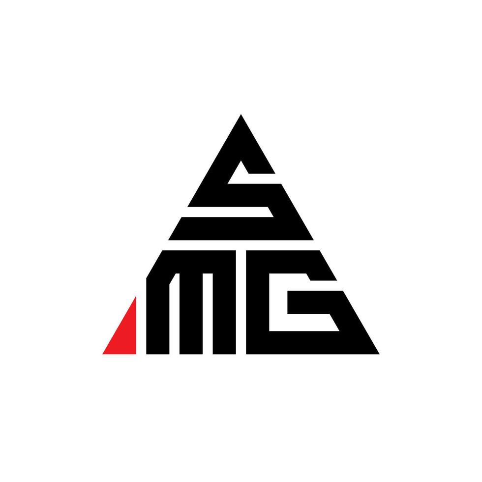 smg-Dreieck-Buchstaben-Logo-Design mit Dreiecksform. smg-Dreieck-Logo-Design-Monogramm. smg-Dreieck-Vektor-Logo-Vorlage mit roter Farbe. smg dreieckiges Logo einfaches, elegantes und luxuriöses Logo. vektor