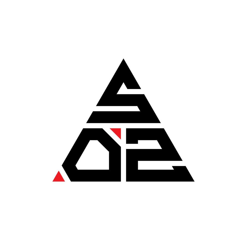soz-Dreieck-Buchstaben-Logo-Design mit Dreiecksform. Soz-Dreieck-Logo-Design-Monogramm. soz-Dreieck-Vektor-Logo-Vorlage mit roter Farbe. soz dreieckiges Logo einfaches, elegantes und luxuriöses Logo. vektor