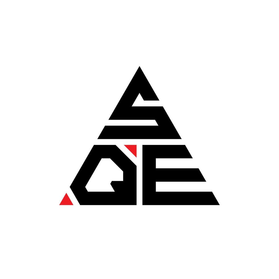 sqe triangel bokstavslogotypdesign med triangelform. sqe triangel logotyp design monogram. sqe triangel vektor logotyp mall med röd färg. sqe triangulär logotyp enkel, elegant och lyxig logotyp.