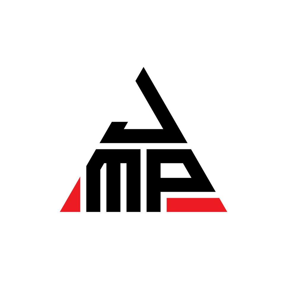 JMP-Dreieck-Buchstaben-Logo-Design mit Dreiecksform. JMP-Dreieck-Logo-Design-Monogramm. JMP-Dreieck-Vektor-Logo-Vorlage mit roter Farbe. JMP dreieckiges Logo einfaches, elegantes und luxuriöses Logo. vektor
